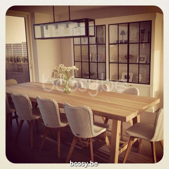 Vincent Sheppard Lily dining chairs Natural Oak Wood frame Snow Lloyd Loom.