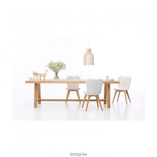 Vincent Sheppard Lily chaises de repas cadre en Bois Chêne naturel Lloyd Loom Blanc pur.