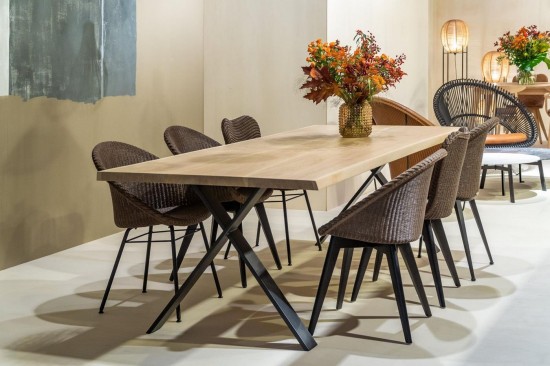 Vincent Sheppard Joe Chaise cadre en Bois Dur Noir teinté Lloyd Loom Cuivre.