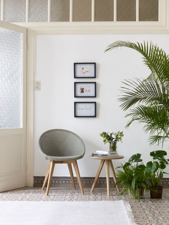 Vincent Sheppard JOE Chaise Joe Chaise cadre en Bois Chêne naturel Lloyd Loom Dusty Vert.