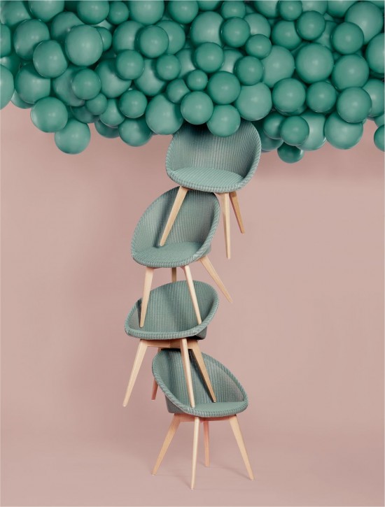 Vincent Sheppard Joe Stuhl Eiche Basis Joe Stuhl Rahmen aus Eiche Natur Holz Dusty Grün Lloyd Loom.