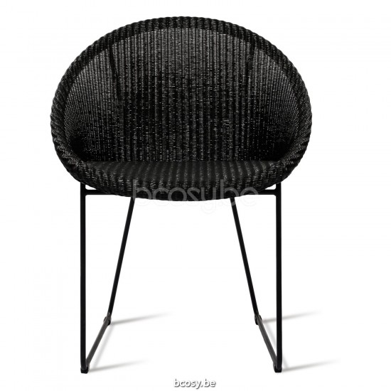 Vincent Sheppard Chaise Joe base sled noir Joe Chaise cadre en avec piétement luge en acier Revêtement en poudre noir Lloyd Loom Noir.