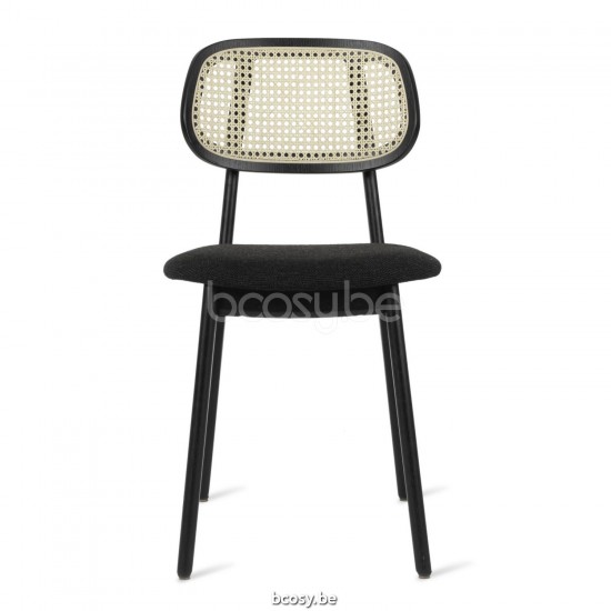 Vincent Sheppard Chaise Titus noir - cannage Titus Chaise cadre en Chêne Noir teinté Tapissé sur mesure.