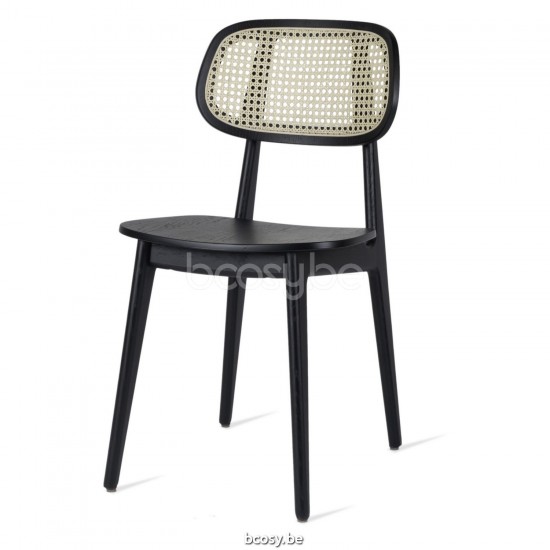 Vincent Sheppard Titus Stoel Zwart gebeitst Eiken frame Zwart gebeitst Eiken.