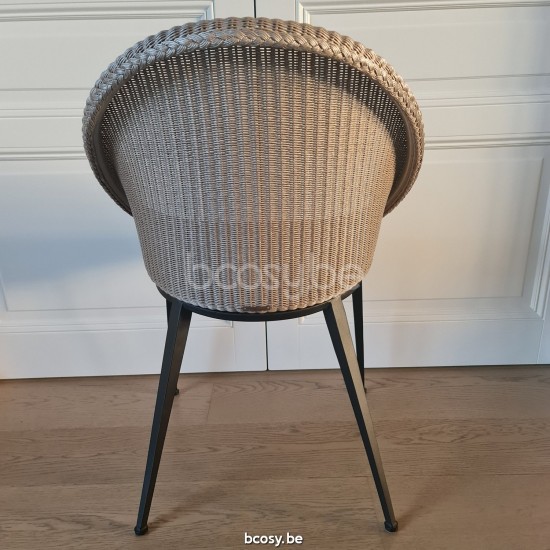 Vincent Sheppard JACK Chaise Jack Chaise cadre en Acier X Revêtement en poudre noir Lloyd Loom Nacré.