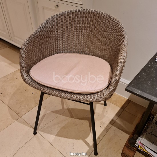 Vincent Sheppard Avril fauteuils chaises avec accoudoirs cadre en Acier A Revêtement en poudre noir Lloyd Loom Nacré.