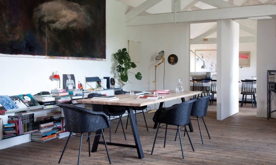 Vincent Sheppard Avril fauteuils chaises avec accoudoirs cadre en Acier A Revêtement en poudre noir Lloyd Loom Noir.