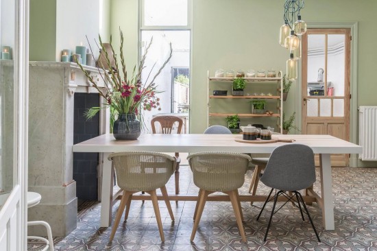 Vincent Sheppard Chaise Avril base chêne Avril Chaise cadre en Bois Chêne naturel Lloyd Loom Blanc lavé.