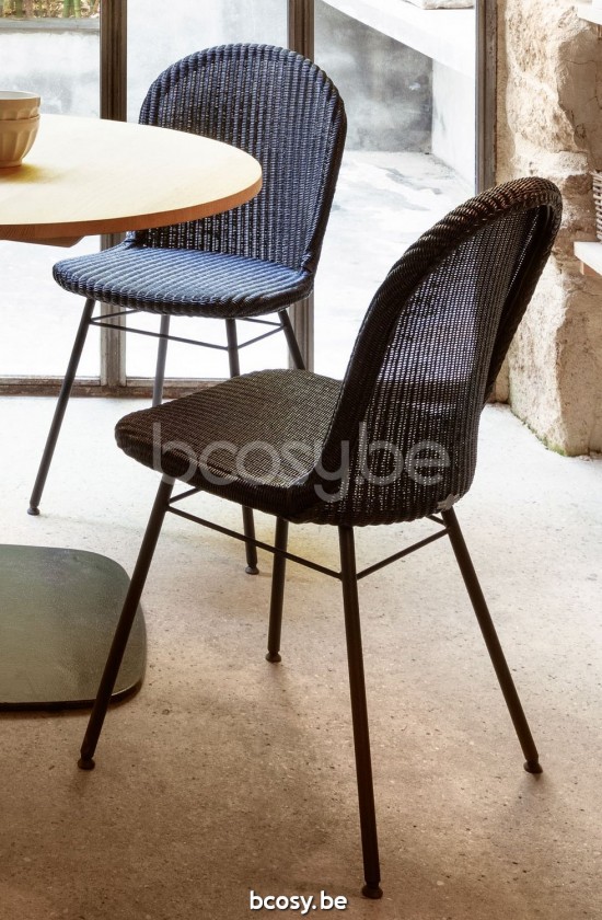 Vincent Sheppard Yann stoelen eetkamerstoelen eethoekstoelen eettafelstoelen eetstoelen Zwart Gepoedercoat Stalen A frame Zwa