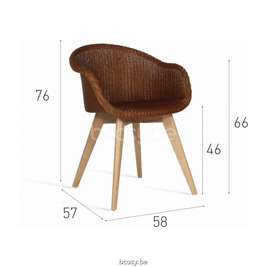 Vincent Sheppard Avril High Back Dining Chair Natural Oak Wood frame Caramel Lloyd Loom.