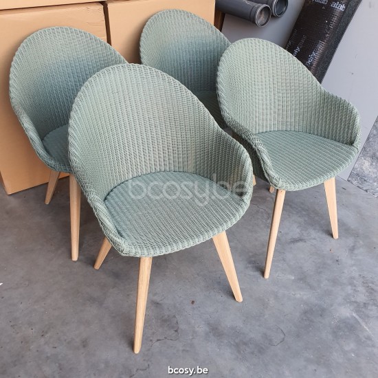 Vincent Sheppard AVRIL HB Esstischstuhl - Eiche Avril Esszimmerstuhl mit hoher Rückenlehne Rahmen aus Eiche Natur Holz Quarzgrau Lloyd Loom.