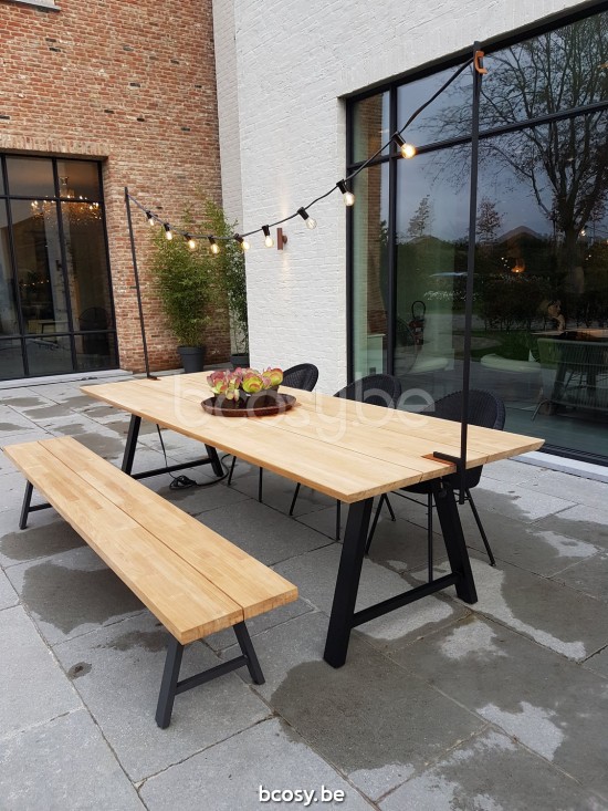 Vincent Sheppard Matteo bancs de jardin en aluminium cadre en Aluminium Noir 265x40.