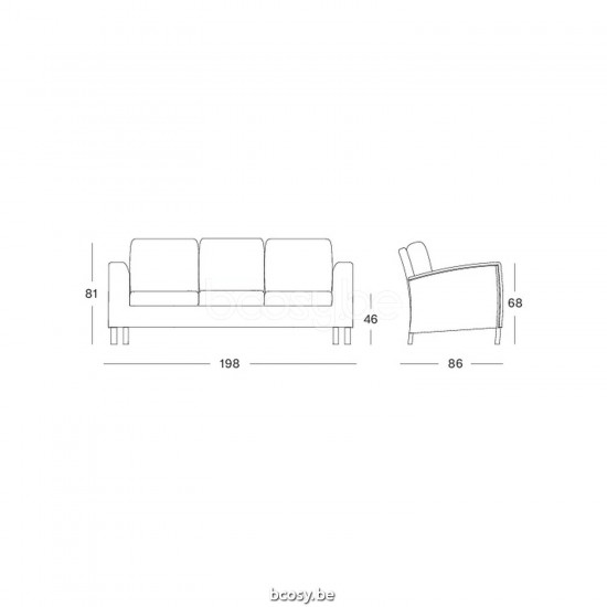 Vincent Sheppard Safi Lounge Sofa 3s Old Lace Wicker Polyethylene.