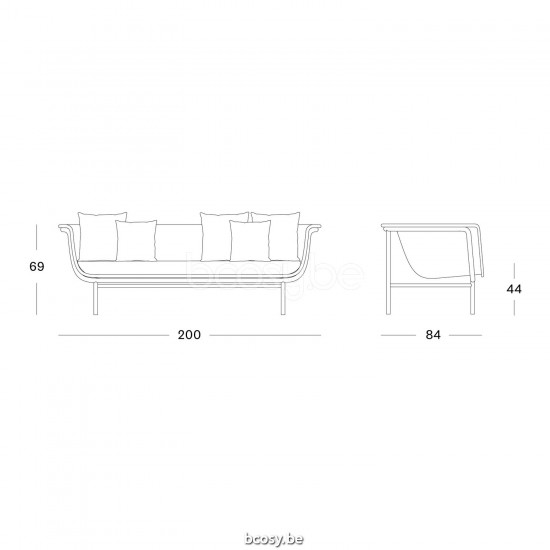 Vincent Sheppard Vincent Sheppard Wicked Lounge Sofa 2s White Aluminium frame Natural Wicker Polyethylene.