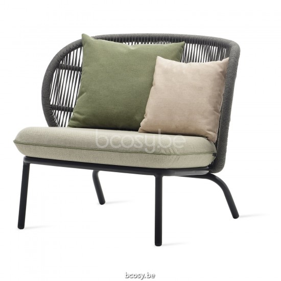 Vincent Sheppard Kodo Lounge Stoel Fossil Grey Aluminium frame Fossil Grey Touw Polypropyleen.