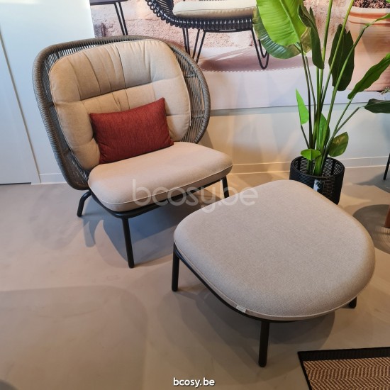 Vincent Sheppard Kodo Cocoon Tuinstoelen Fossil Grey Aluminium frame Fossil Grey Touw Polypropyleen.