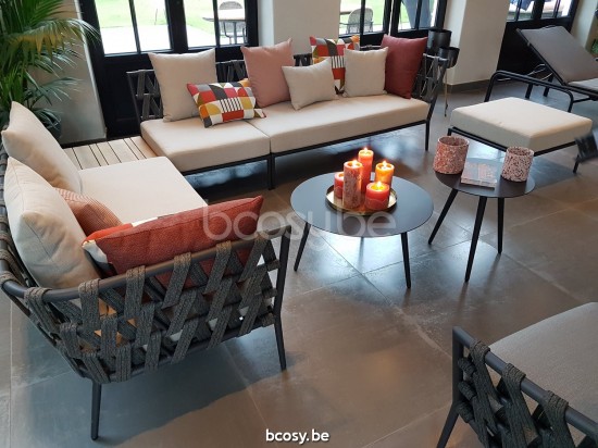 Vincent Sheppard Leo modular garden outdoor lounge set loungeset in aluminium Lava Aluminium frame Lava Rope Acrylic.