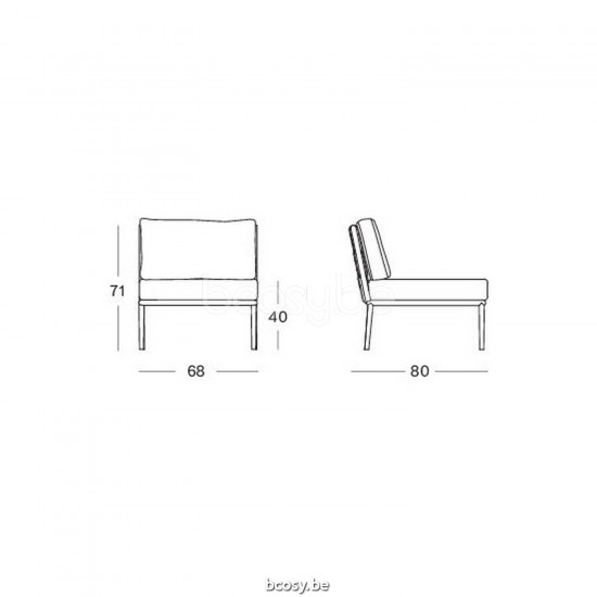 Vincent Sheppard Leo Modular Center Lava Aluminium frame Lava Rope Acrylic.