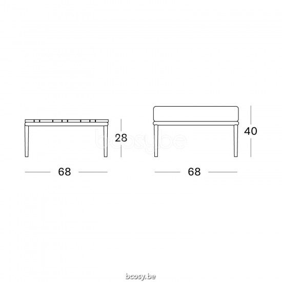Vincent Sheppard Leo Modular Footrest Lava Aluminium frame Lava Rope Acrylic.