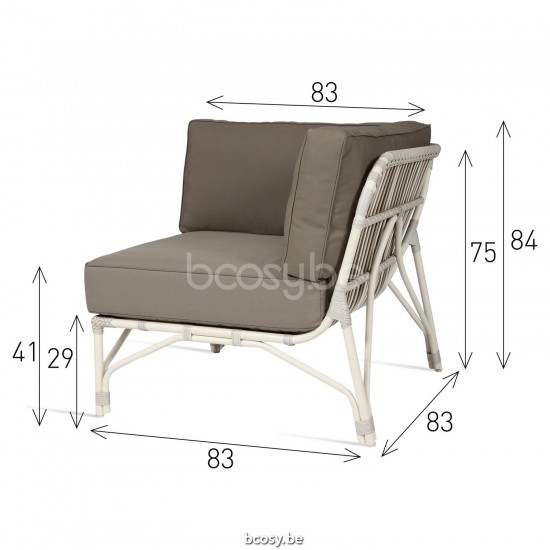 Vincent Sheppard Lucy Modular Corner Off White Wicker-rope Polyethylene.