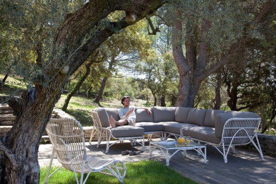 Vincent Sheppard Lucy Modulaire Moyen Cordon en osier Blanc cassé Polyéthylène.