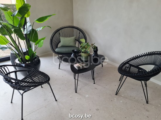 Vincent Sheppard Roy Lazy Stoel Zwart Stalen frame.