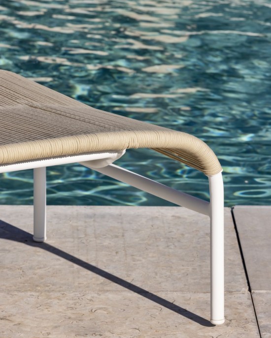 Vincent Sheppard Loop Sonnenliege Rahmen aus Dune Weiß Aluminium Dune Weiß Seil Polypropylen.