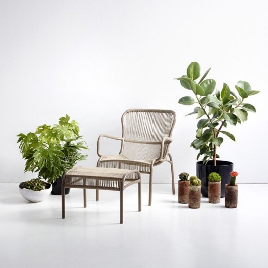 Vincent Sheppard Loop Lounge Stoel Taupe Aluminium frame.