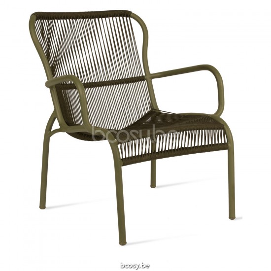 Vincent Sheppard Loop Lounge Stoel Moss Aluminium frame Moss Gehaakte Koord Polypropyleen.