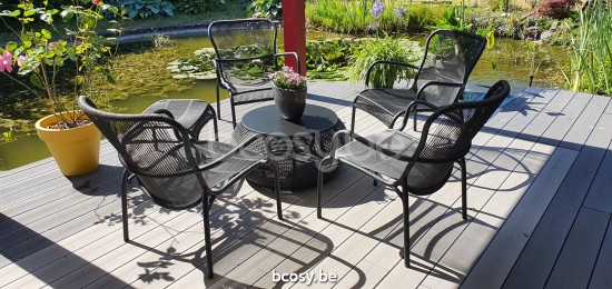 Vincent Sheppard Loop Tuinpoefs Tuinbijzetpoefen Tuinhockers Tuinottomannen Tuinvoetbanken Tuinvoetbankjes Zwart Aluminium fr