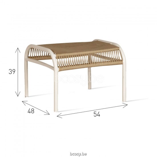 Vincent Sheppard Vincent Sheppard Loop Footrest Dune White Aluminium frame Dune White Rope Polypropylene.