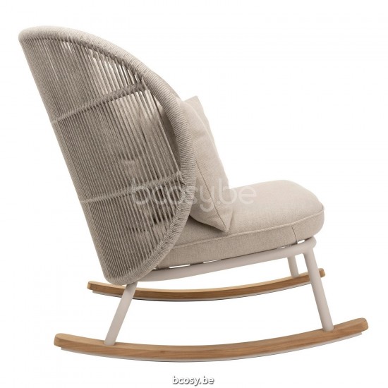 Vincent Sheppard Kodo Chaise à bascule cadre en Aluminium Blanc dune Corde Blanc dune Polypropylène.
