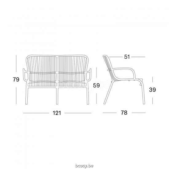 Vincent Sheppard Loop Sofa Zwart Aluminium frame.