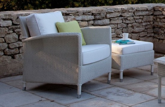 Vincent Sheppard Dovile Repose-pieds Lloyd Loom Neige.