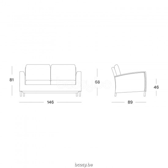 Vincent Sheppard Dovile Canapé lounge 2s Lloyd Loom Oyster.