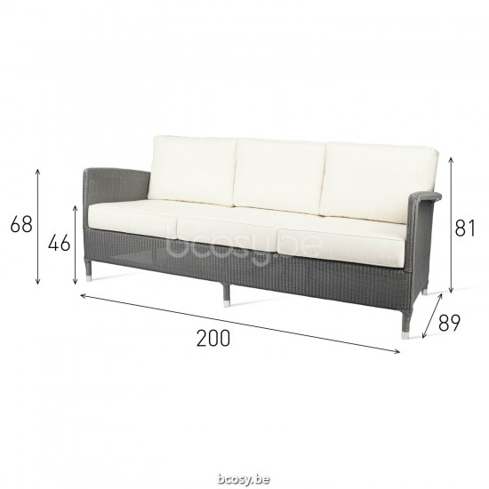 Vincent Sheppard Dovile Lounge Sofa 3s Quartz Grey Lloyd Loom.