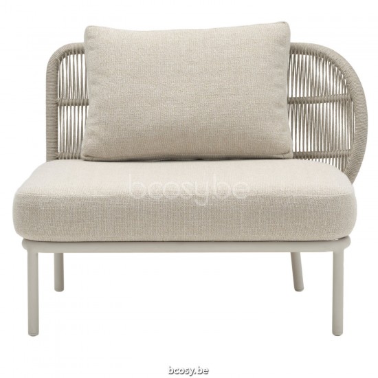 Vincent Sheppard Kodo Modulair 1 Zits Links Dune White Aluminium frame Dune White Touw Polypropyleen.