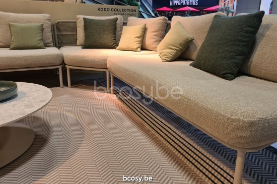 Vincent Sheppard Kodo modular garden outdoor lounge set loungeset in aluminium Dune White Aluminium frame Dune White Rope Pol