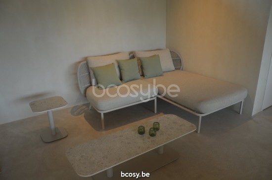 Vincent Sheppard Kodo modulare Gartenloungegarnitur Gartencouch Loungegruppe Rahmen aus Dune Weiß Aluminium Dune Weiß Seil Po