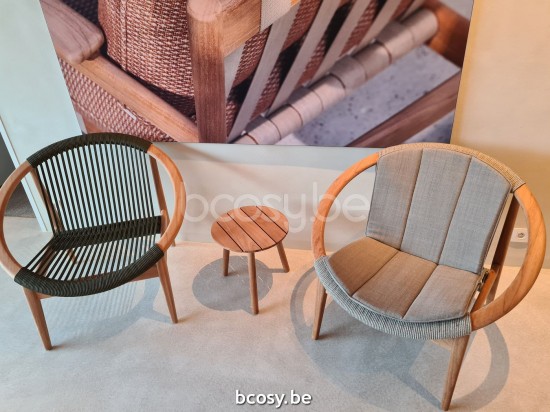 Vincent Sheppard Frida Loungesessel Frida Lounge Stuhl Rahmen aus Dunkelgrün Seil Polypropylen.