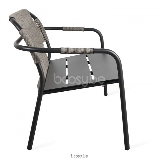 Vincent Sheppard Cleo Canapé de salon Cadre en Aluminium Gris fossile Corde Misty Dots Polypropylène.