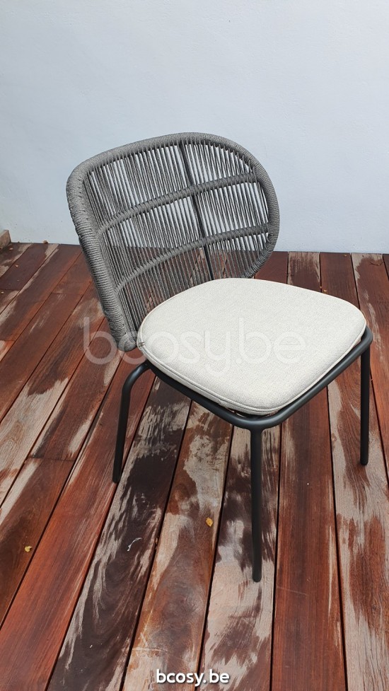 Vincent Sheppard Kodo Aussen gartenstuhl gartenstuehle Rahmen aus Fossil Grau Aluminium Fossil Grau Seil Polypropylen.