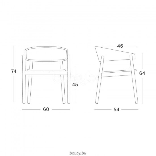 Vincent Sheppard Mona Dining Chair Brushed Black Teak frame Black Wicker Polyethylene.