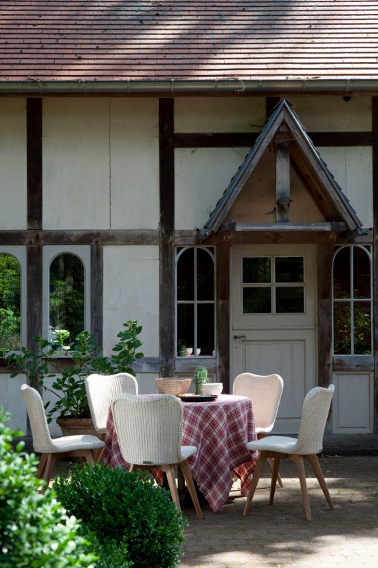 Vincent Sheppard Chaise Lena base teck Lena Chaise cadre en Teck Non traité Tressage Vieille dentelle Polyéthylène.