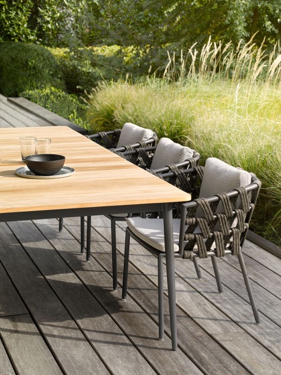 Vincent Sheppard Leo Aussensessel Gartensessel gartenstuhl gartenstuehle mit armlehne Rahmen aus Lava Aluminium Lava Seil Acr