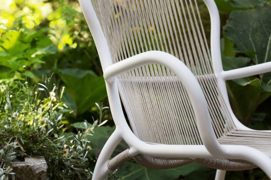 Vincent Sheppard Loop Aussensessel Gartensessel gartenstuhl gartenstuehle mit armlehne Rahmen aus Dune Weiß Aluminium Dune We