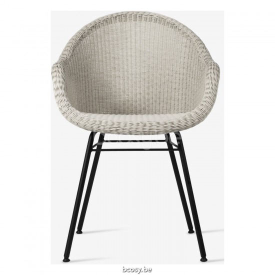 Vincent Sheppard Chaise Edgard base A acier Edgard Chaise cadre en Acier A Revêtement en poudre noir Tressage Vieille dentelle Polyéthylène.