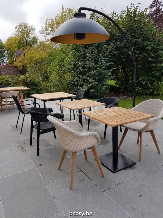 Vincent Sheppard EDGARD Esstischstuhl - Teak Edgard Stuhl Rahmen aus Unbehandelt Teakholz Alte Spitze Flechtwerk Polyethylen.