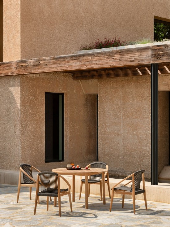 Vincent Sheppard Frida Chaise Cadre en Teck non traité Corde Anthracite-Charbon Polypropylène.