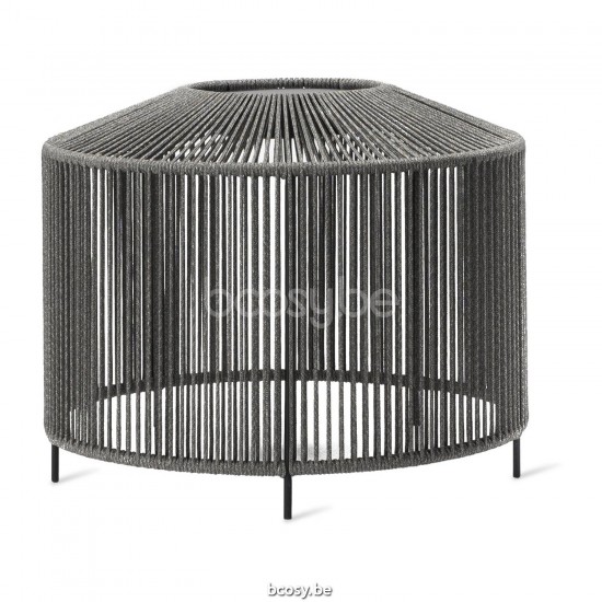 Vincent Sheppard Mora Lamp Medium Zwart Stalen frame Fossil Grey Touw Polypropyleen.